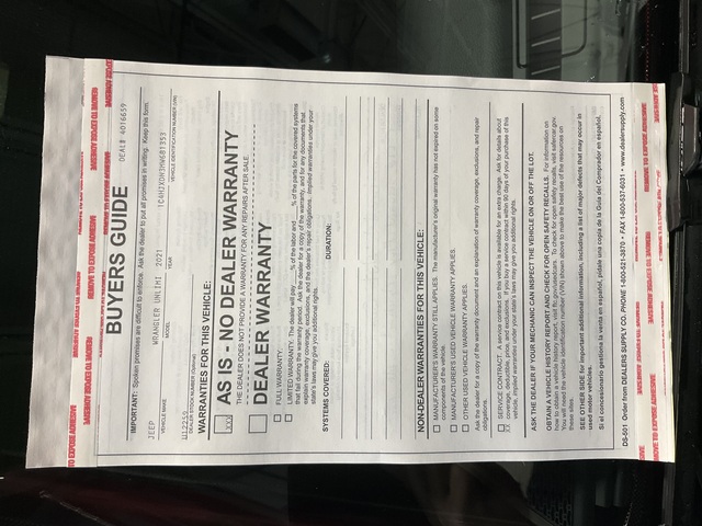 2021 Jeep Wrangler (U12259)