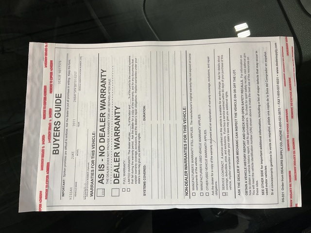 2011 Nissan JUKE (U23249-1)