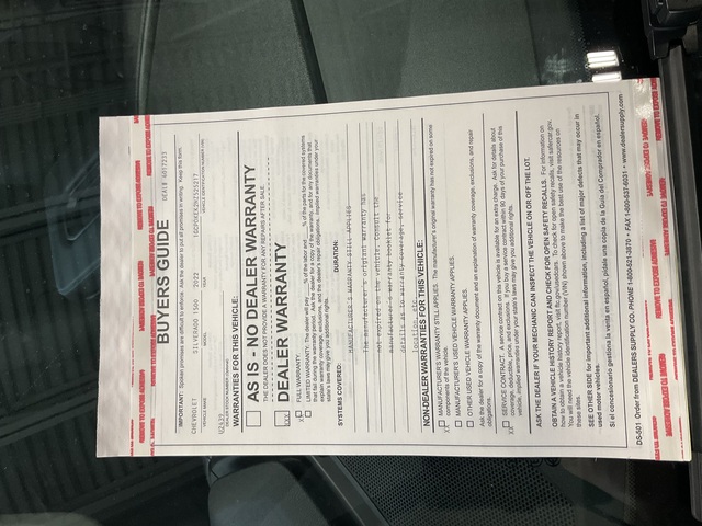 2022 Chevrolet Silverado 1500 (U2439)