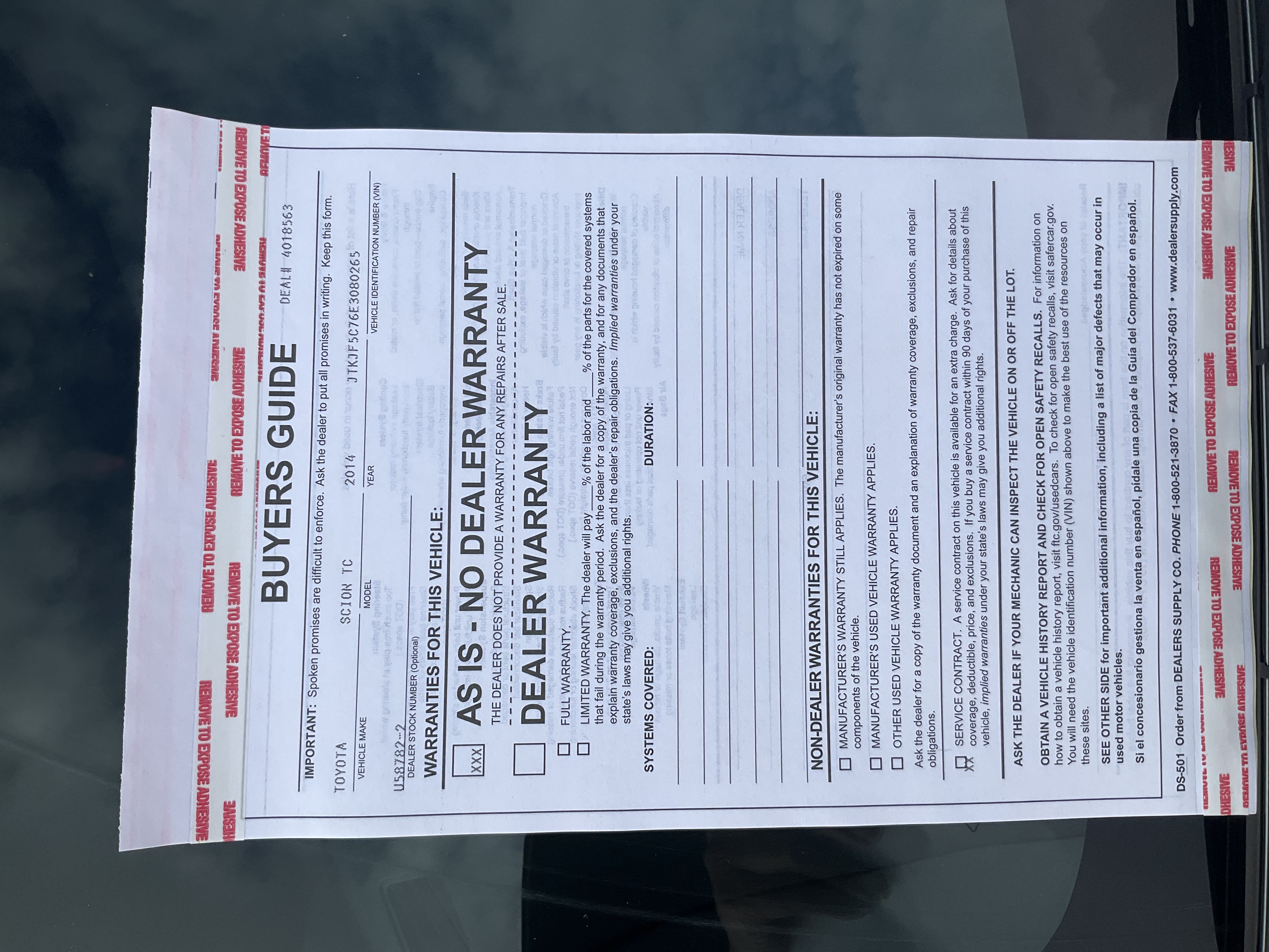 Used 2014 Super White Scion  image 7