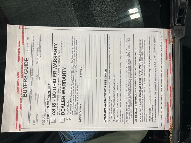2012 Ford Fusion (U76195-2)