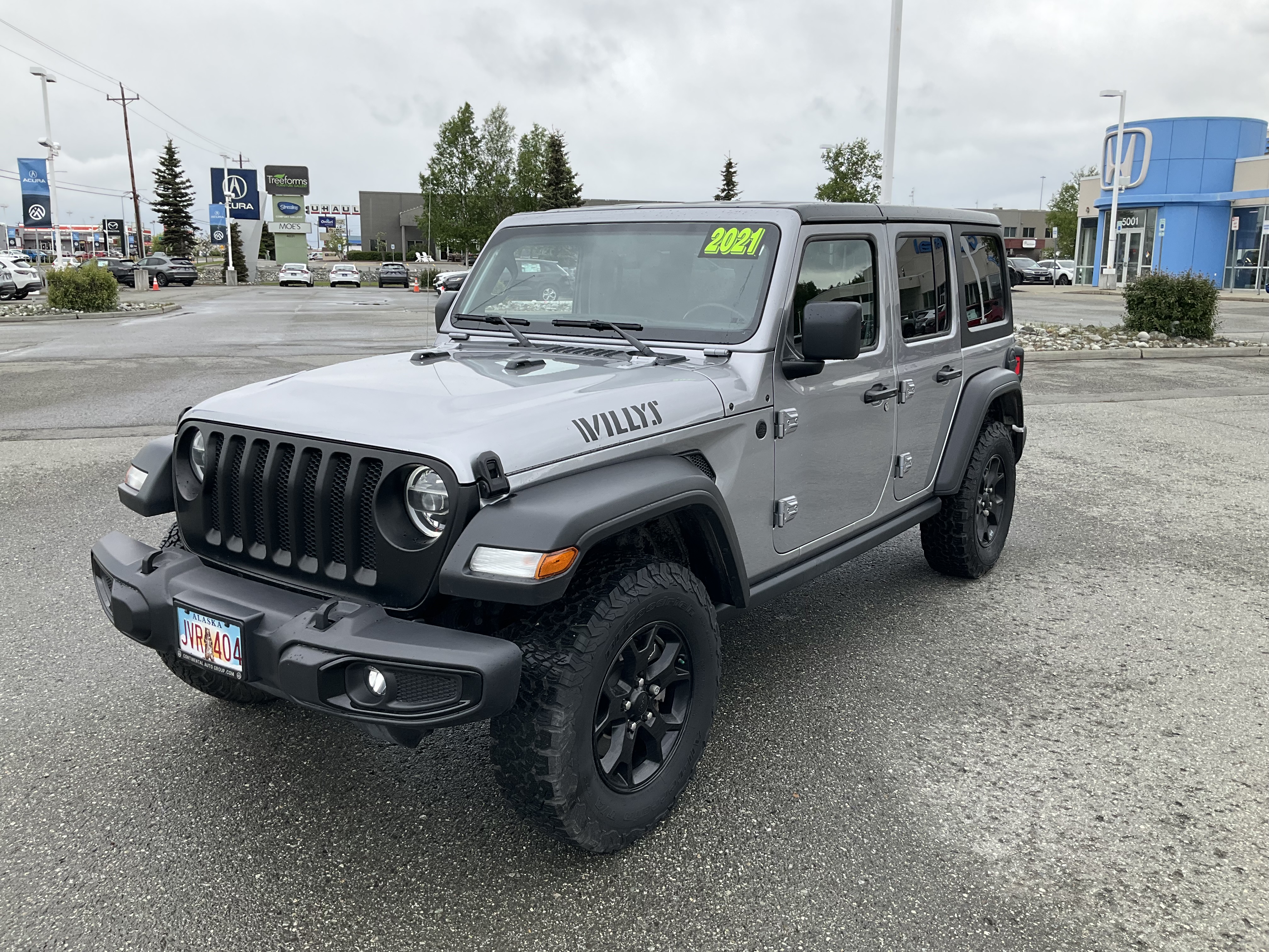 Used 2021 Jeep Wrangler Unlimited Willys with VIN 1C4HJXDN8MW589641 for sale in Anchorage, AK