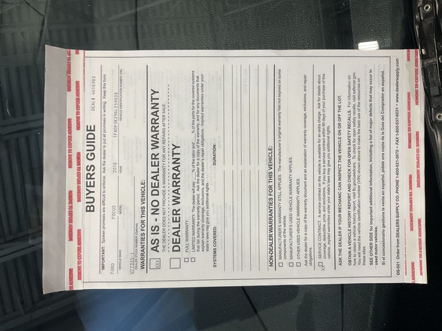 2016 Ford Focus (U77335-1)