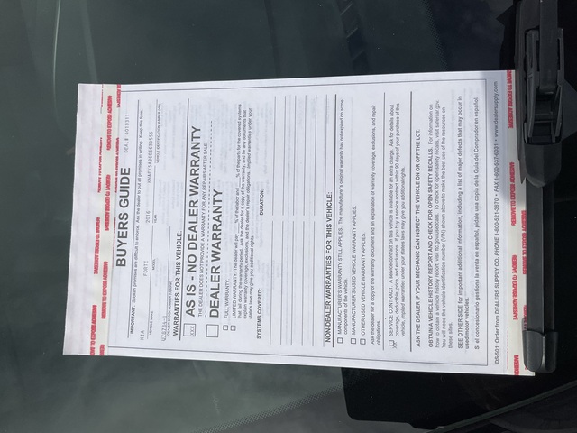 2016 Kia Forte 5-Door (U78734-1)