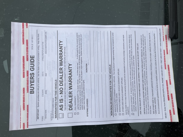 2015 Ford Escape (U78752-1)