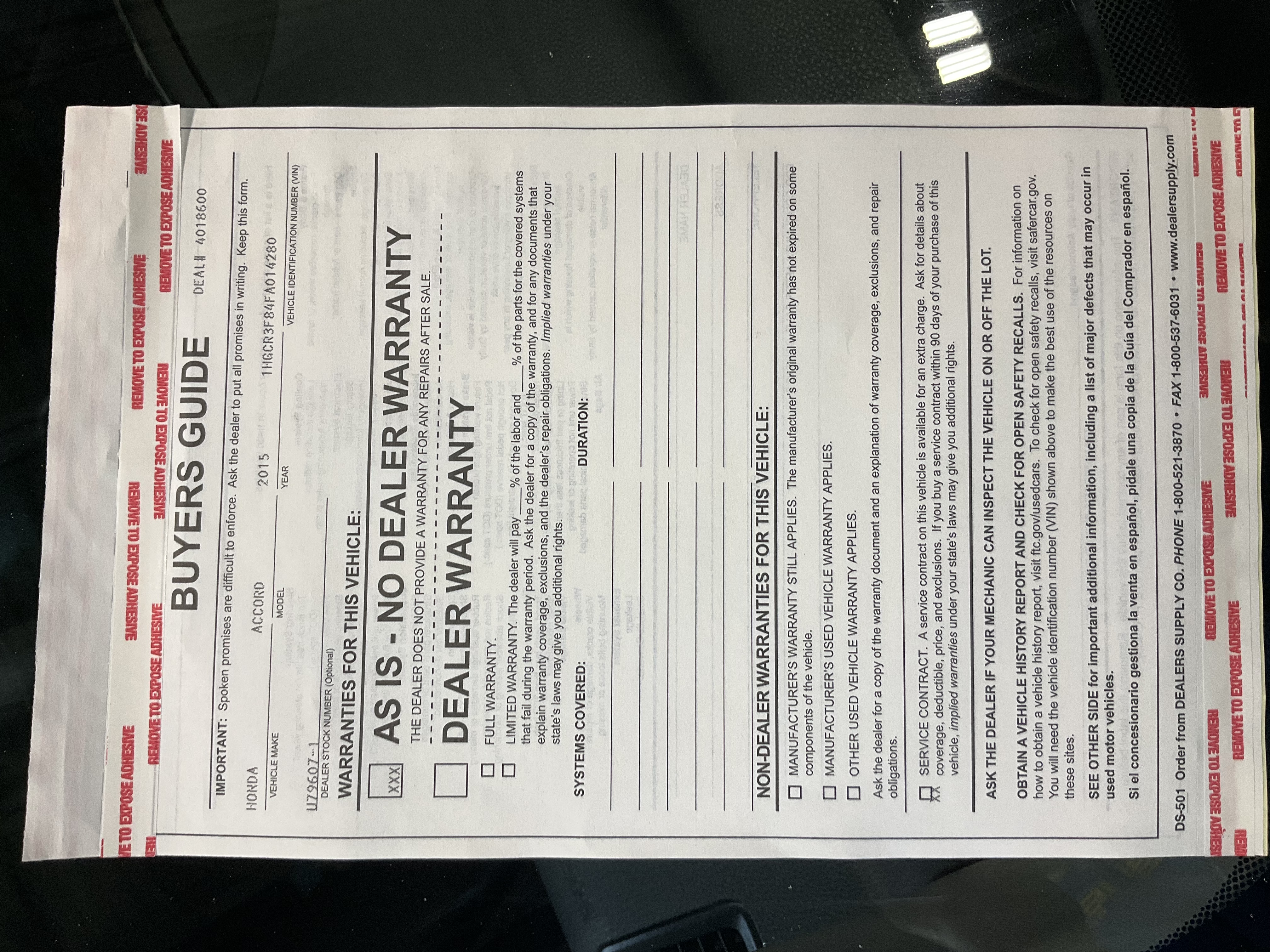 Used 2015 Gray Honda EX-L image 7